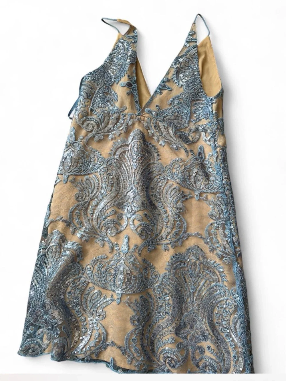Free people Blue Paisley Lace-Overlay Slip Dress - Women